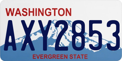 WA license plate AXY2853
