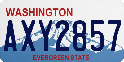 WA license plate AXY2857