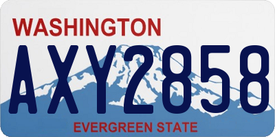 WA license plate AXY2858