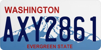 WA license plate AXY2861