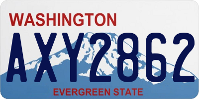 WA license plate AXY2862