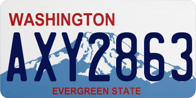 WA license plate AXY2863