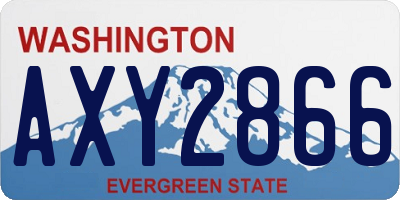 WA license plate AXY2866
