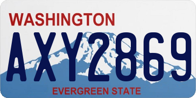 WA license plate AXY2869