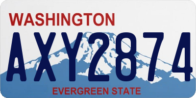 WA license plate AXY2874
