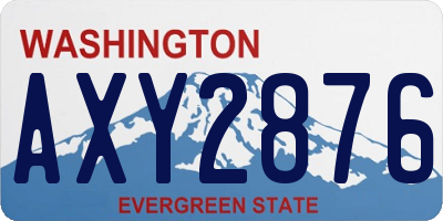 WA license plate AXY2876