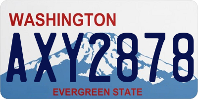 WA license plate AXY2878