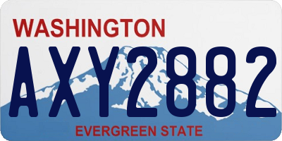 WA license plate AXY2882
