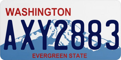 WA license plate AXY2883