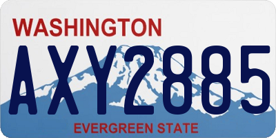 WA license plate AXY2885