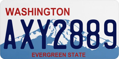 WA license plate AXY2889