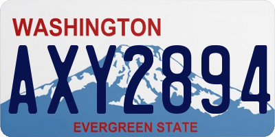 WA license plate AXY2894