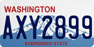 WA license plate AXY2899
