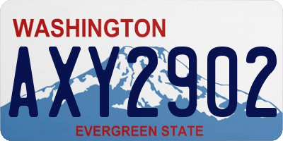 WA license plate AXY2902