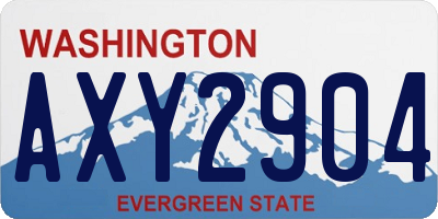 WA license plate AXY2904