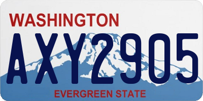 WA license plate AXY2905