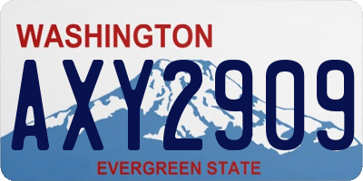 WA license plate AXY2909