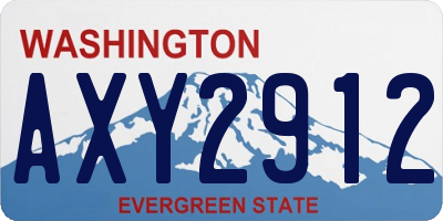 WA license plate AXY2912