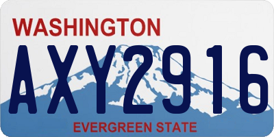 WA license plate AXY2916
