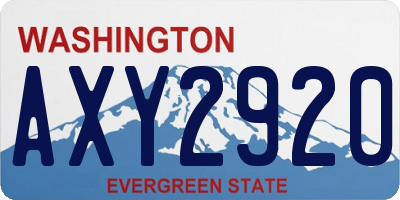 WA license plate AXY2920