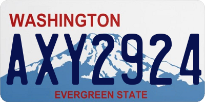 WA license plate AXY2924