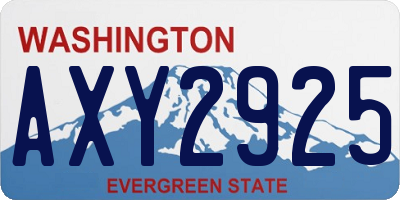 WA license plate AXY2925