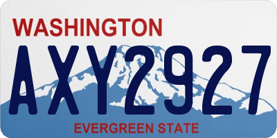 WA license plate AXY2927