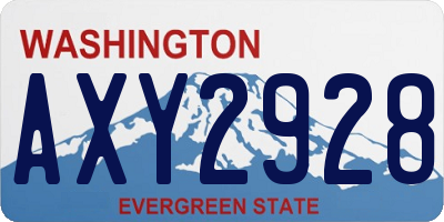 WA license plate AXY2928
