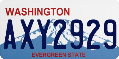 WA license plate AXY2929