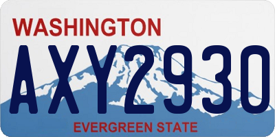 WA license plate AXY2930
