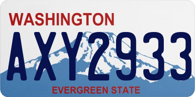 WA license plate AXY2933