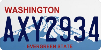WA license plate AXY2934