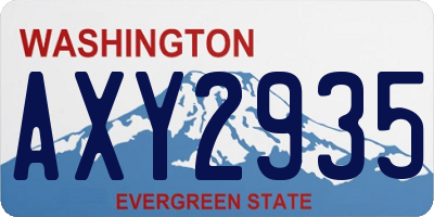 WA license plate AXY2935