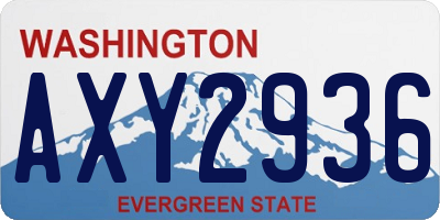 WA license plate AXY2936