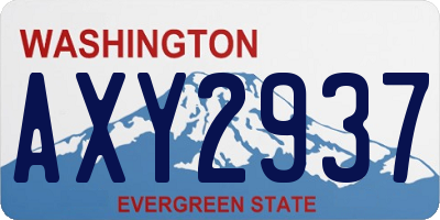 WA license plate AXY2937