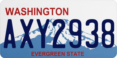 WA license plate AXY2938