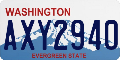 WA license plate AXY2940