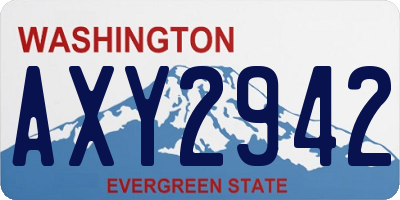 WA license plate AXY2942