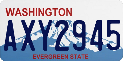 WA license plate AXY2945