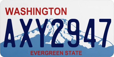 WA license plate AXY2947