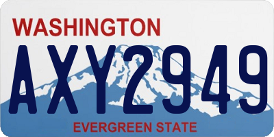 WA license plate AXY2949