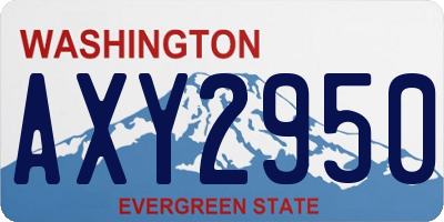 WA license plate AXY2950