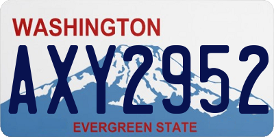 WA license plate AXY2952