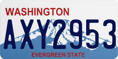 WA license plate AXY2953