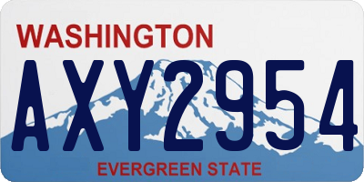 WA license plate AXY2954