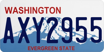 WA license plate AXY2955