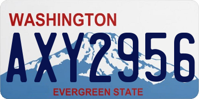 WA license plate AXY2956