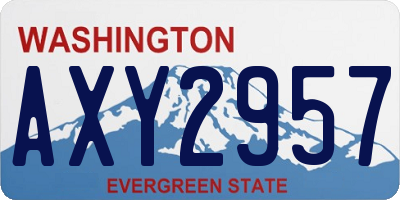 WA license plate AXY2957