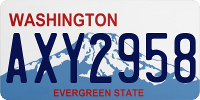 WA license plate AXY2958