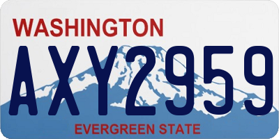 WA license plate AXY2959